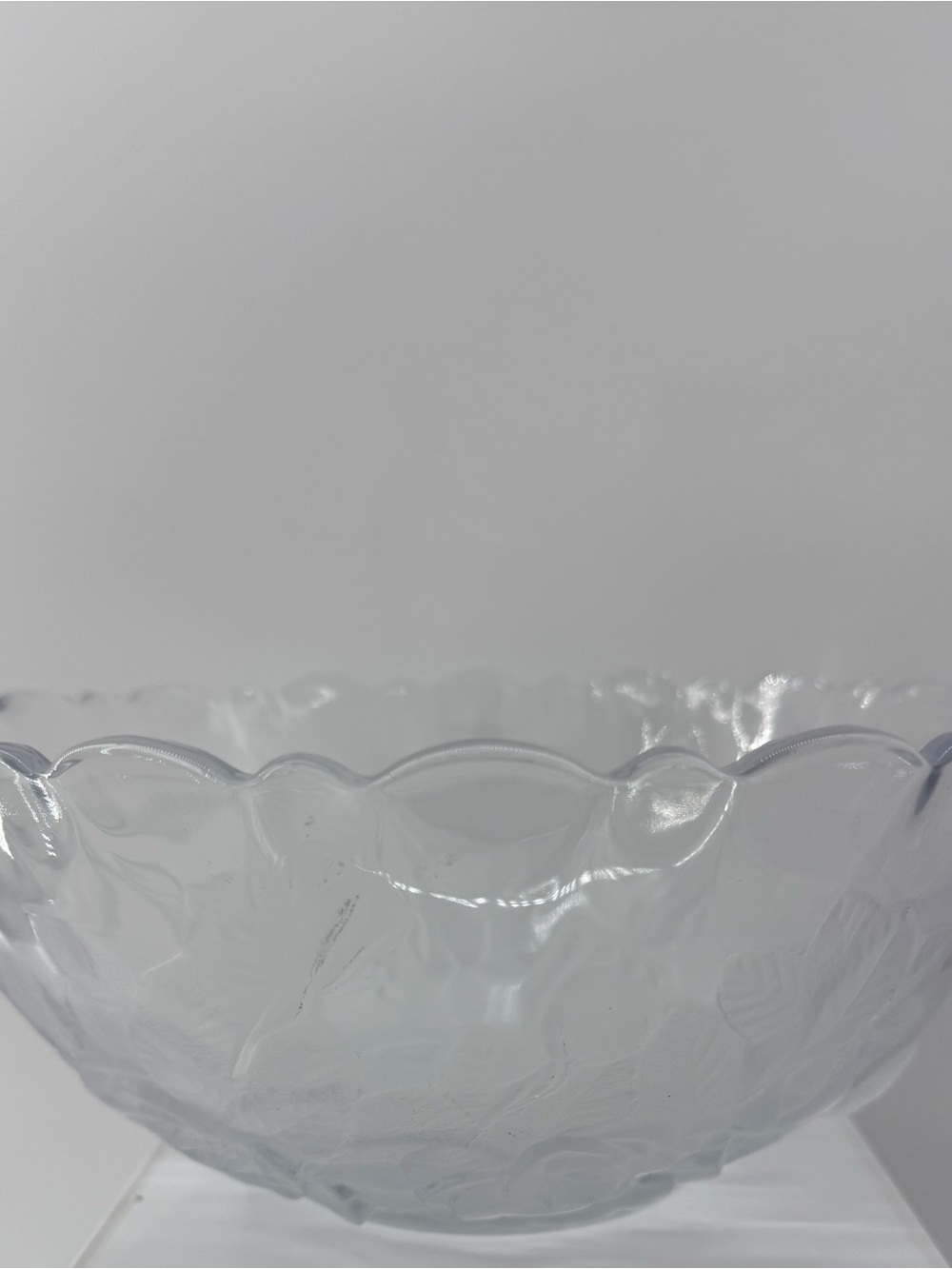 Scalloped Clear Glass Decorative Bowl